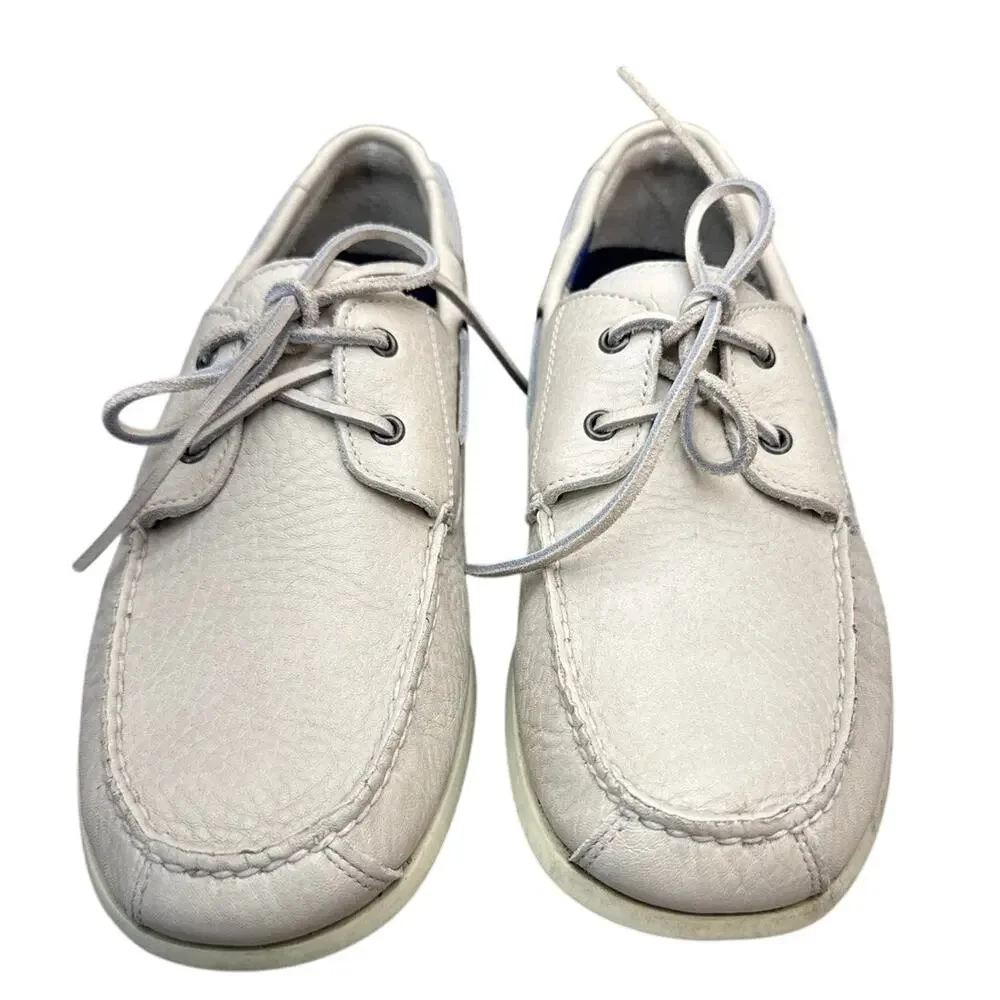 Rockport Washable White Leather Comfort Casual Deck Boat Loafer Men 11